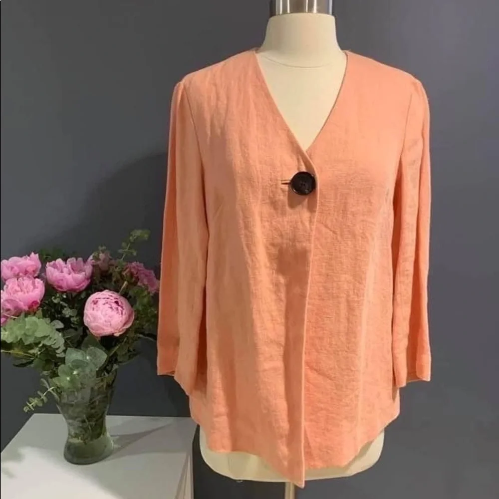 LAFAYETTE 148 Peach Linen Blazer Jacket sz. 2 - Picture 7 of 10